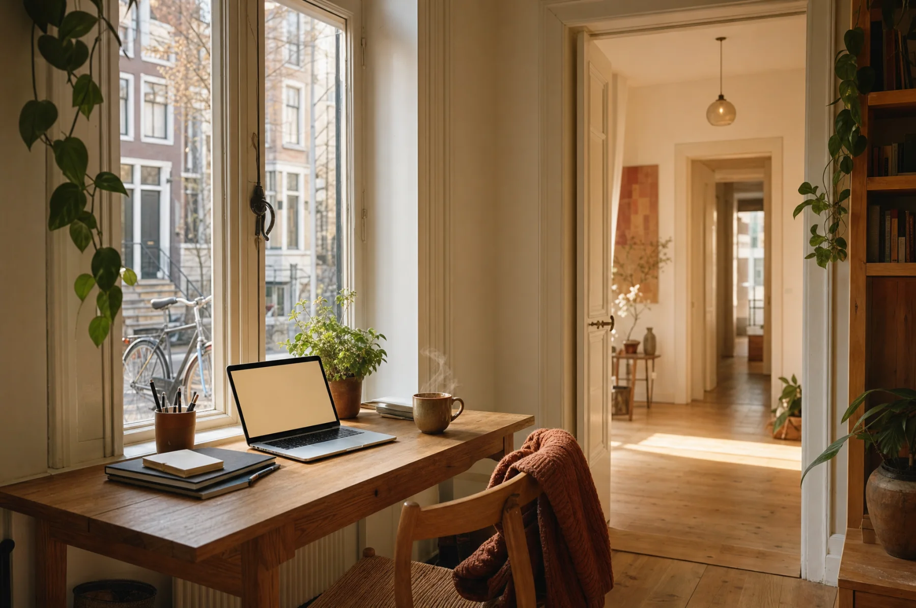 Student meldt zich aan achter een laptop